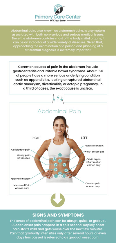 If you're experiencing lower abdominal pain, effective treatment is available at Primary Care Center of Clear Lake. Dr. Smriti Choudhary, MD, and her team provide a thorough evaluation to identify the underlying cause, whether it’s related to gynecological, gastrointestinal, or other health issues. Personalized care and treatment plans are designed to relieve pain and improve overall well-being. For more information, please contact us or schedule an appointment online. We are conveniently located at 13920 Osprey Ct, Suite C, Webster, TX 77598. If you're experiencing lower abdominal pain, effective treatment is available at Primary Care Center of Clear Lake. Dr. Smriti Choudhary, MD, and her team provide a thorough evaluation to identify the underlying cause, whether it’s related to gynecological, gastrointestinal, or other health issues. Personalized care and treatment plans are designed to relieve pain and improve overall well-being. For more information, please contact us or schedule an appointment online. We are conveniently located at 13920 Osprey Ct, Suite C, Webster, TX 77598.