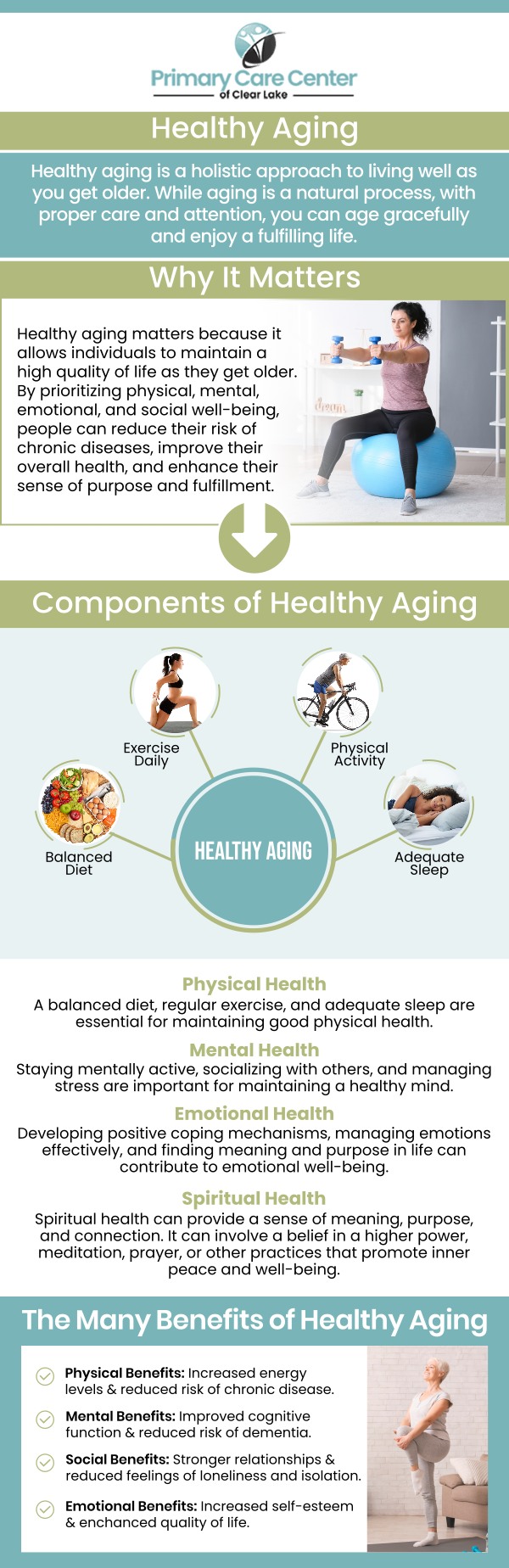Reducing the risk of chronic illnesses, enhancing quality of life, and sustaining physical, mental, and emotional well-being as you age are all dependent on healthy aging. To support long-term vitality and independence, Dr. Smriti Choudhary, MD, may offer customized healthcare programs, suggest preventative actions, and assist you in making lifestyle adjustments. For more information, please contact us or schedule an appointment online. We have convenient locations to serve you in Webster, TX and Pasadena, TX. Reducing the risk of chronic illnesses, enhancing quality of life, and sustaining physical, mental, and emotional well-being as you age are all dependent on healthy aging. To support long-term vitality and independence, Dr. Smriti Choudhary, MD, may offer customized healthcare programs, suggest preventative actions, and assist you in making lifestyle adjustments. For more information, please contact us or schedule an appointment online. We have convenient locations to serve you in Webster, TX and Pasadena, TX.