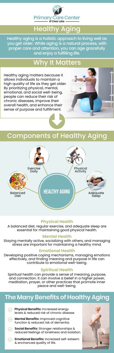 Reducing the risk of chronic illnesses, enhancing quality of life, and sustaining physical, mental, and emotional well-being as you age are all dependent on healthy aging. To support long-term vitality and independence, Dr. Smriti Choudhary, MD, may offer customized healthcare programs, suggest preventative actions, and assist you in making lifestyle adjustments. For more information, please contact us or schedule an appointment online. We have convenient locations to serve you in Webster, TX and Pasadena, TX. Reducing the risk of chronic illnesses, enhancing quality of life, and sustaining physical, mental, and emotional well-being as you age are all dependent on healthy aging. To support long-term vitality and independence, Dr. Smriti Choudhary, MD, may offer customized healthcare programs, suggest preventative actions, and assist you in making lifestyle adjustments. For more information, please contact us or schedule an appointment online. We have convenient locations to serve you in Webster, TX and Pasadena, TX.